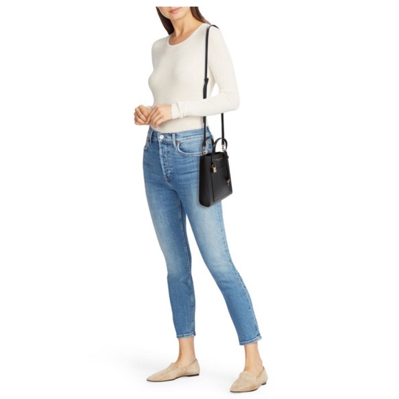 New! MARC JACOBS Micro Grind Leather Tote Bag in Savvy Cherry Red - Picture 4 of 11